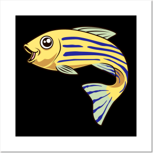 Kawaii zebrafish Posters and Art